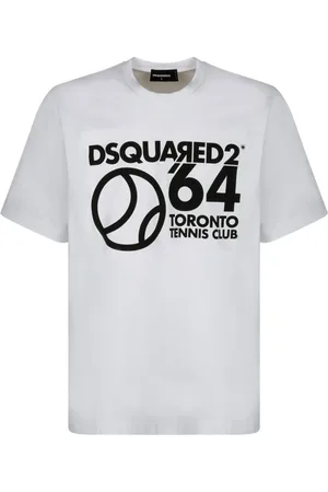 Dsquared2 Homme, Tops, Blanc, Taille: XL Tennis Club T-Shirt Blanc Coton