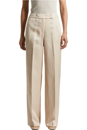 PESERICO SIGN Femme, Pantalons, , Taille: 34 FR Pantalon fluide en twill de viscose et lin