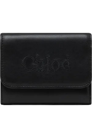 Chloé Femme, Accessoires, Noir, Taille: ONE Size Portefeuille Noir Sense Petit Trifold