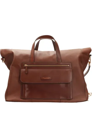 The Bridge Femme, Sacs, Brun, Taille: ONE Size Sac de voyage en cuir marron modèle Alberto