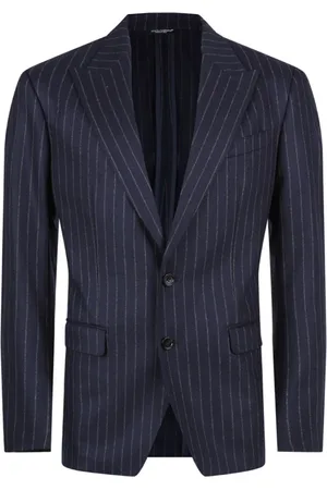 Dolce & Gabbana Homme, Vestes, Bleu, Taille: L Veste à Rayures Bleu Marine