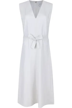 Calvin Klein Femme, Robes, Blanc, Taille: 36 FR Robe Midi Blanche à Ceinture
