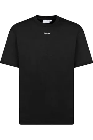 Calvin Klein Homme, Tops, Noir, Taille: XL T-shirt noir avec logo imprimé