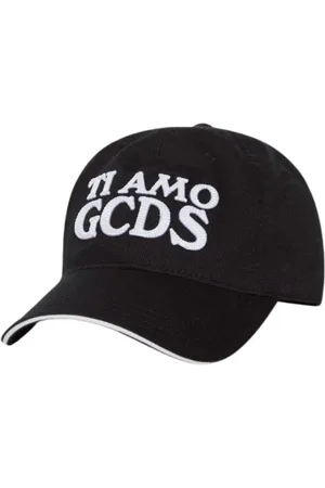 GCDS Homme, Accessoires, Noir, Taille: ONE Size Casquette en coton avec broderie Ti Amo