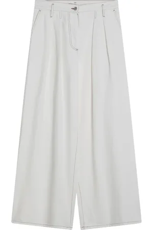 DRIES VAN NOTEN Femme, Pantalons, Blanc, Taille: 42 FR Pantalon à Plis