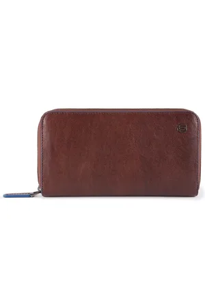 Piquadro Femme, Accessoires, Brun, Taille: ONE Size Portefeuille Carré Marron à Fermeture Éclair Femme