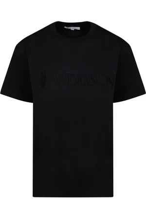 J.W.Anderson Femme, Tops, Noir, Taille: 34 FR T-shirt noir avec logo brodé