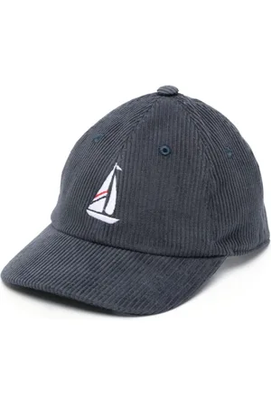 Thom Browne Homme, Accessoires, Bleu, Taille: L Casquette de Baseball Bleue avec Broderie Voilier