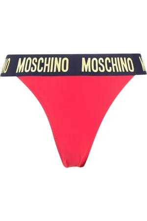 Moschino Femme, Maillots de bain, Rouge, Taille: 40 FR Bikini Taille Haute avec Logo