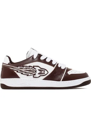 ENTERPRISE JAPAN Homme, Chaussures, Brun, Taille: 41 EU Baskets en Cuir Rocket Blanc Marron