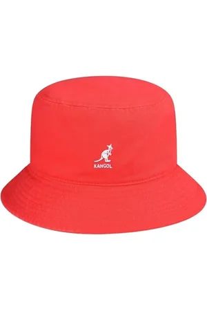 Kangol Femme, Accessoires, Rouge, Taille: L Chapeau Seau en Coton Lavé Rouge Cerise