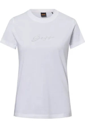 HUGO BOSS Femme, Tops, Blanc, Taille: 36 FR T-shirt Décoratif en Cristal