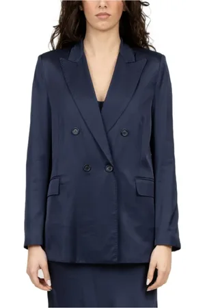 ERMANNO SCERVINO Femme, Vestes, Bleu, Taille: 38 FR Blazer Bleu à Double Boutonnage