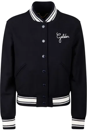 Golden Goose Femme, Vestes, Bleu, Taille: 38 FR Bomber Bleu Foncé avec Étoile Dorée