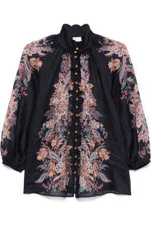ZIMMERMANN Femme, Blouses et Chemises, Multicolore, Taille: 40 FR Chemise Bleue à Imprimé Paisley