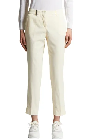PESERICO SIGN Femme, Pantalons, Jaune, Taille: 42 FR Pantalon en gabardine de coton stretch léger