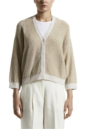 PESERICO SIGN Femme, Pulls, , Taille: 46 FR Gilet en tricot de coton pur