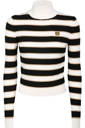 Elisabetta Franchi Femme, Pulls, Multicolore, Taille: 38 FR Pull Court à Rayures