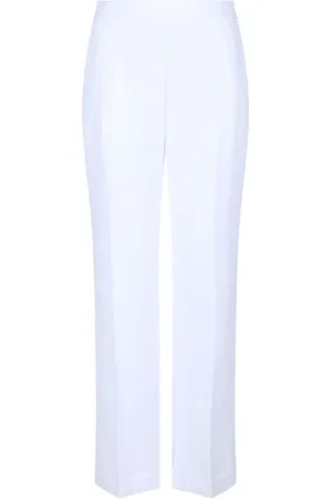Elisabetta Franchi Femme, Pantalons, Blanc, Taille: 42 FR Pantalon Court Blanc à Jambe Évasée