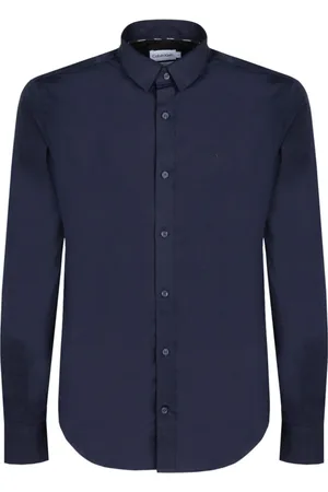 Calvin Klein Homme, Chemises, Bleu, Taille: XS Chemise brodée monogramme ciel nocturne