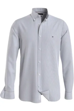 Tommy Hilfiger Homme, Chemises, Gris, Taille: L Chemise à Rayures Bleu Nuage