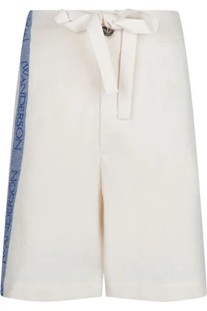 J.W.Anderson Femme, Shorts, , Taille: 36 FR Shorts Bermuda Crème avec Bande Logo
