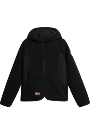 Napapijri Femme, Sport, Noir, Taille: 42 FR Yupik Sweat à Capuche et Zip en Polaire Noir