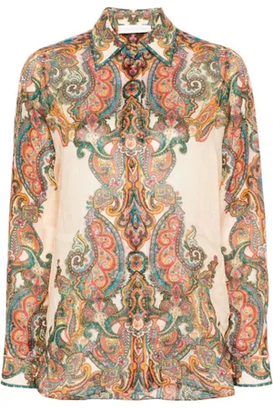 ZIMMERMANN Femme, Blouses et Chemises, Multicolore, Taille: 36 FR Chemise Oversize Paisley avec Boutons