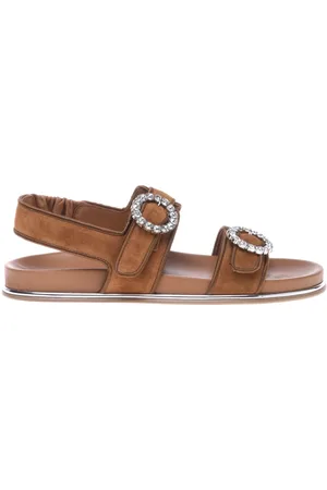 BALDININI Femme, Chaussures, Brun, Taille: 40 EU Suede and satin leather sandal