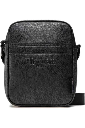 Blauer Homme, Sacs, Noir, Taille: ONE Size Sac Bandoulière en Cuir Martelé Noir