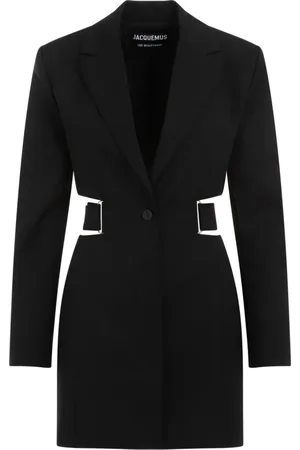 Jacquemus Femme, Robes, Noir, Taille: 36 FR Robe Mini en Laine Noire Élégante Chic