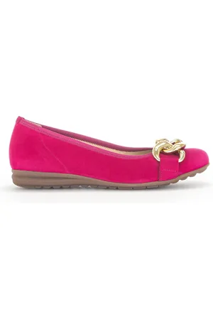 Gabor Femme, Chaussures, Rose, Taille: 39 EU Ballerines pinks en cuir velours