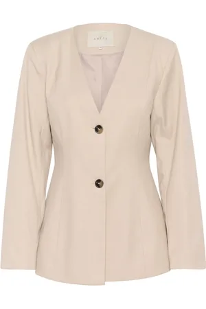 Kaffe Femme, Vestes, , Taille: 40 FR Blazer Sans Col Gris Mélange Plume