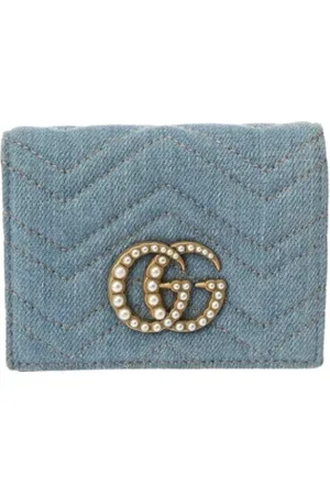 Gucci Femme, Pre-owned, Bleu, Taille: ONE Size Pre-owned Denim petite-maroquinerie