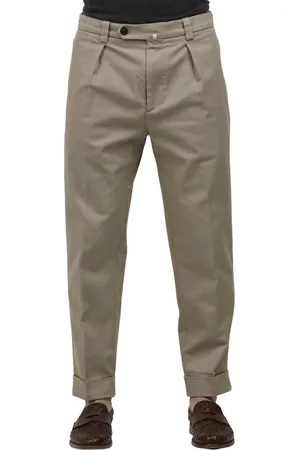 Berwich Homme, Pantalons, , Taille: M Pantalon en coton stretch lavé avec jambe coupée