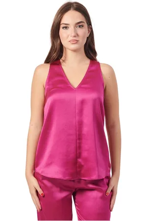 Armani Exchange Femme, Tops, Rose, Taille: 44 FR Haut en satin col en V
