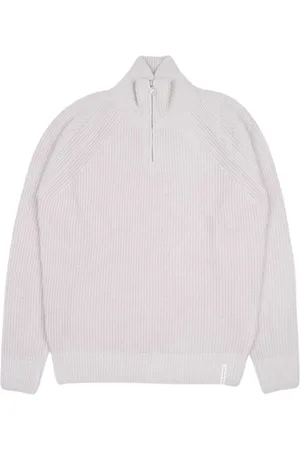BROOKSFIELD Homme, Pulls, Gris, Taille: L Pull en Cachemire à Demi-Zip Côtelé