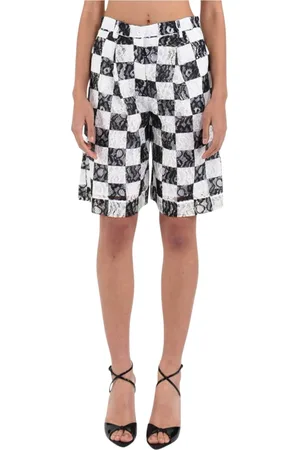 Pinko Femme, Shorts, Multicolore, Taille: 42 FR Short Bermuda en Dentelle Florale Modèle Boris
