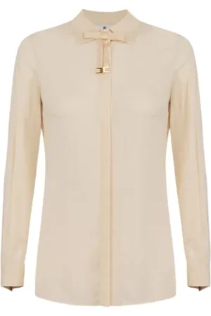 Elisabetta Franchi Femme, Blouses et Chemises, Blanc, Taille: 46 FR Chemise Élégante pour Femmes