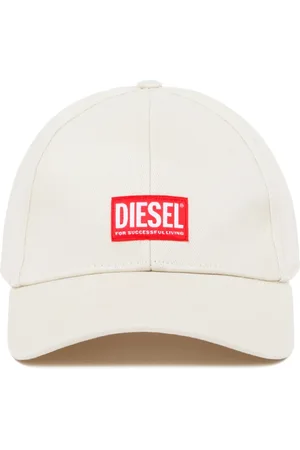 Diesel Homme, Accessoires, Blanc, Taille: S Casquette de Baseball Blanche avec Patch