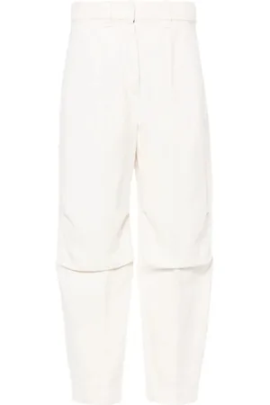 Brunello Cucinelli Femme, Pantalons, Blanc, Taille: 36 FR Pantalon blanc teint pour femmes