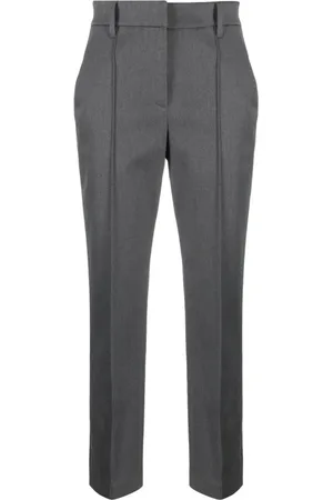 Brunello Cucinelli Femme, Pantalons, Gris, Taille: 42 FR Pantalon Élégant Gris Foncé