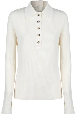 Courrèges Femme, Tops, , Taille: 40 FR Pull Polo Blanc Crème