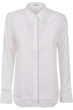 Brunello Cucinelli Femme, Blouses et Chemises, Blanc, Taille: 40 FR Chemise C159