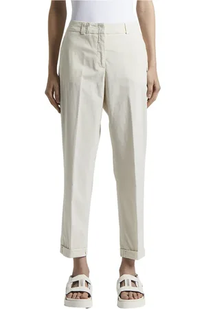 PESERICO SIGN Femme, Pantalons, , Taille: 34 FR Pantalon en toile de coton stretch slub