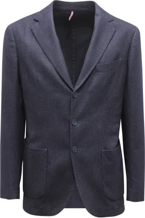 Biagio Santaniello Homme, Vestes, Bleu, Taille: M Veste en mélange de laine dans un style élégant