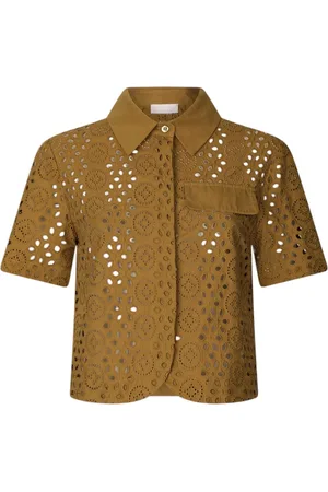 Liu Jo Femme, Blouses et Chemises, Brun, Taille: 38 FR T-shirt en coton