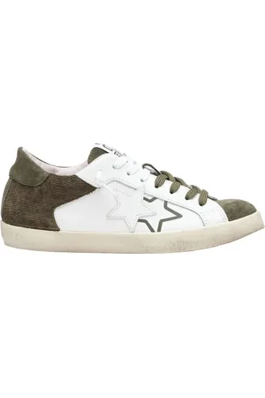 2STAR Homme, Chaussures, Blanc, Taille: 42 EU Baskets en Cuir Italien Fait Main