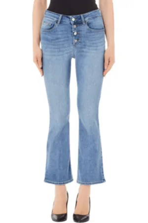 Liu Jo Femme, Jeans, Bleu, Taille: W30 Jean évasé en denim avec fermeture boutonnée