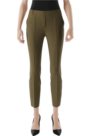 Pinko Femme, Pantalons, Vert, Taille: 34 FR Tissu Extérieur: 55%Li 42%Vi 3%Ea - Doublure: 100%Co